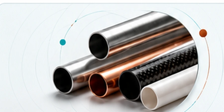 Cross-section of tubes in different materials